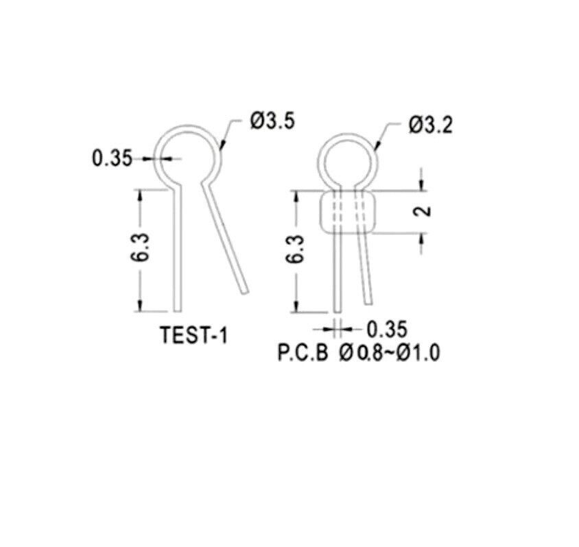 90PCS Gold Plated Soldering PCB Breadboard Test Point Pins 6 Colours Ceramic