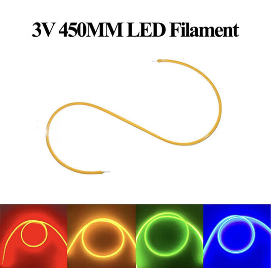 2PCS DC3V 450mm Super Flexible Silicone LED Filament Lamp Light Emitting Diodes