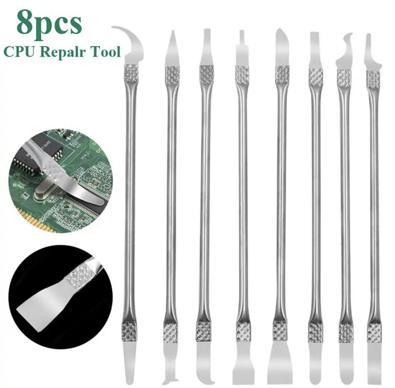 8PC Professional Phone Laptop Repair Tool CPU Chip Stainless Steel Glue Removal