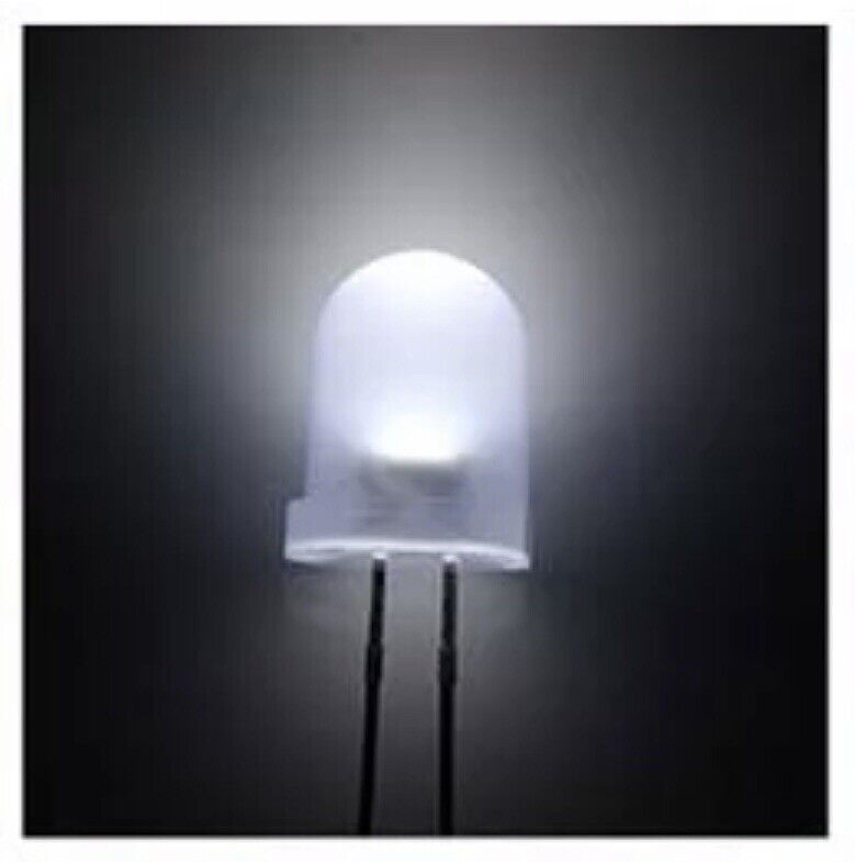 50PCS 10mm COOL WHITE LED Diffused Light Emitting Diode Super Bright LED 7000k