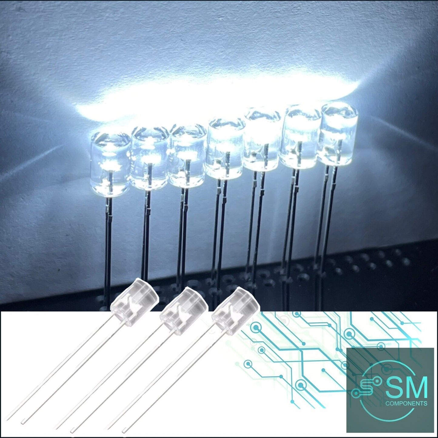 5mm Cool White Led Light Emitting Diode Flat Top 100pcs Led Clear Top No Edge