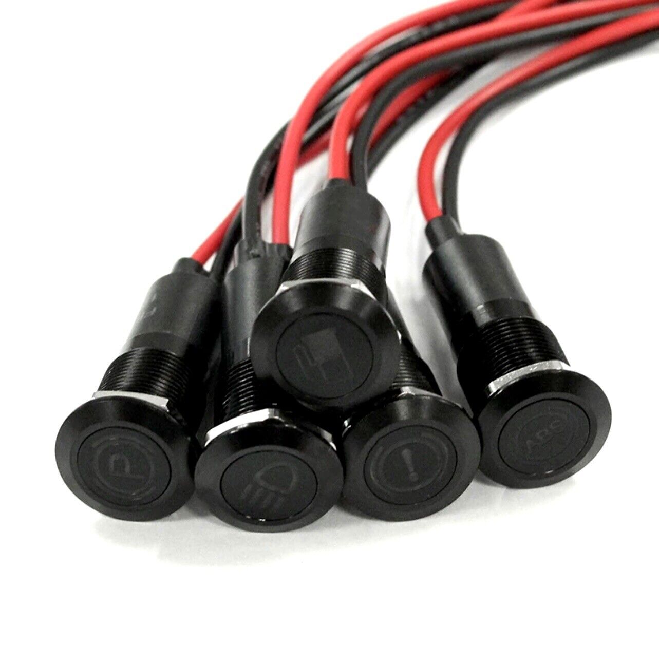 14mm RED CRITICAL WARNING LED Dash Panel Pilot Light Indicator Lamp Car 12V-36V