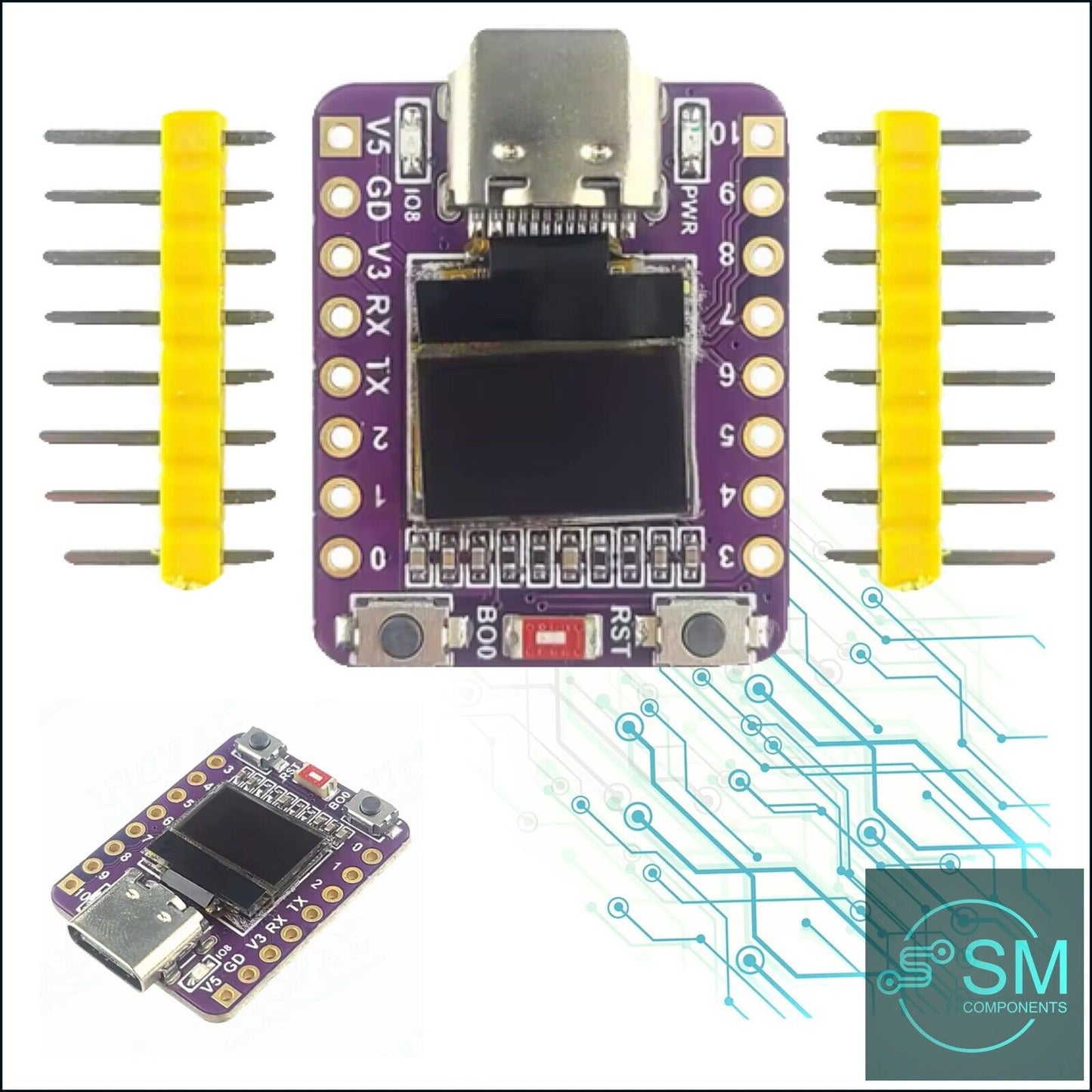 ESP32-C3 OLED Super Mini WiFi Bluetooth Development Board UART 32-bit I2CSPI