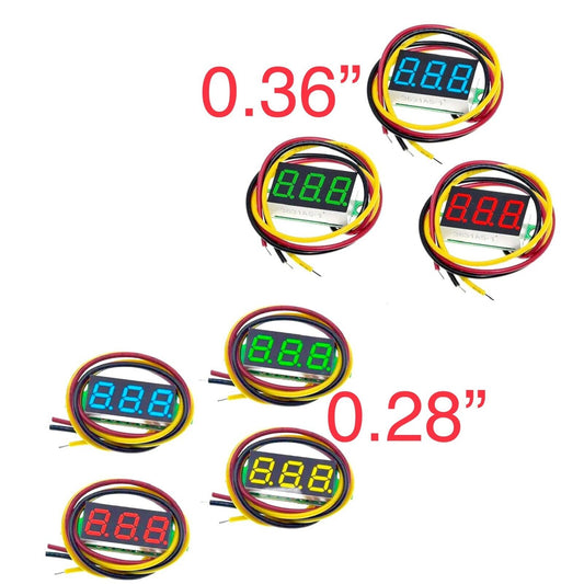 0.28”/0.36” Digital DC Voltage Meter LED Voltage Display Three Wire DC0-100V