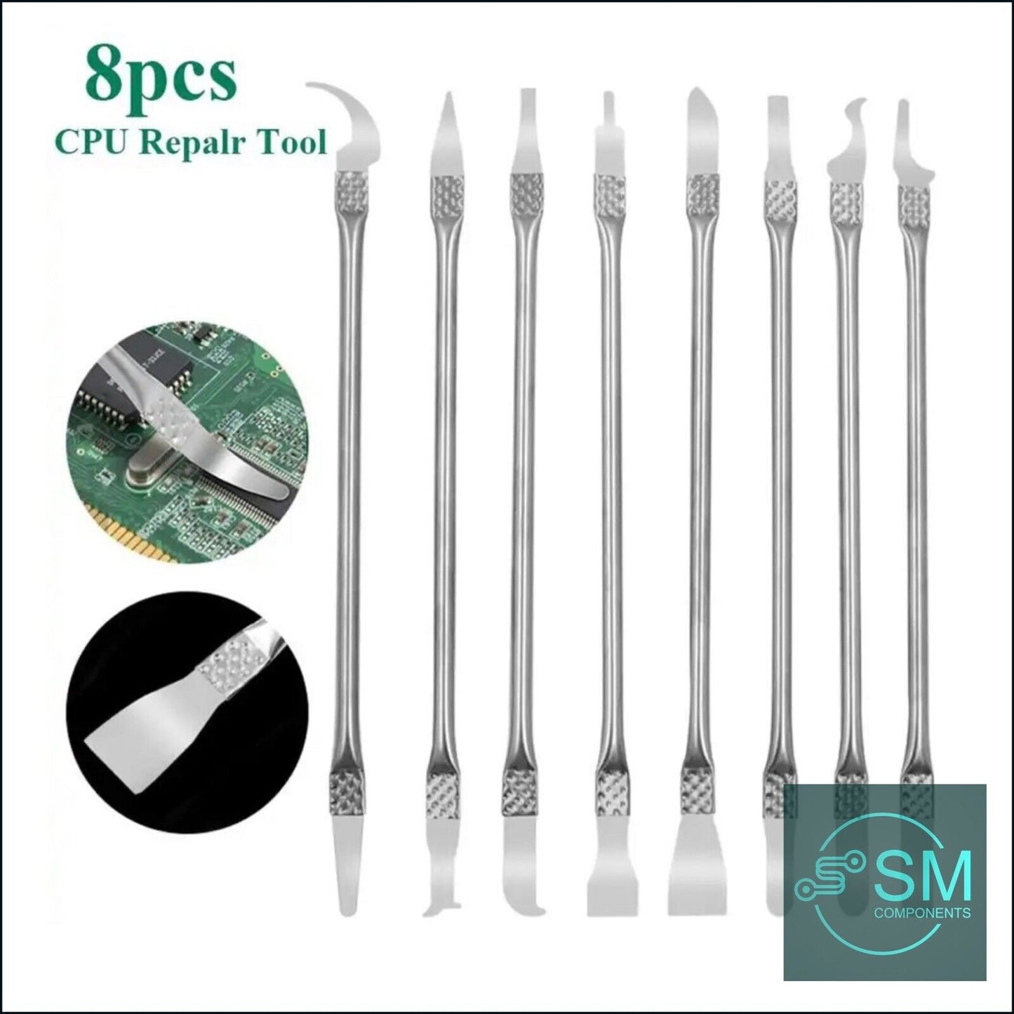 8PC Professional Phone Laptop Repair Tool CPU Chip Stainless Steel Glue Removal