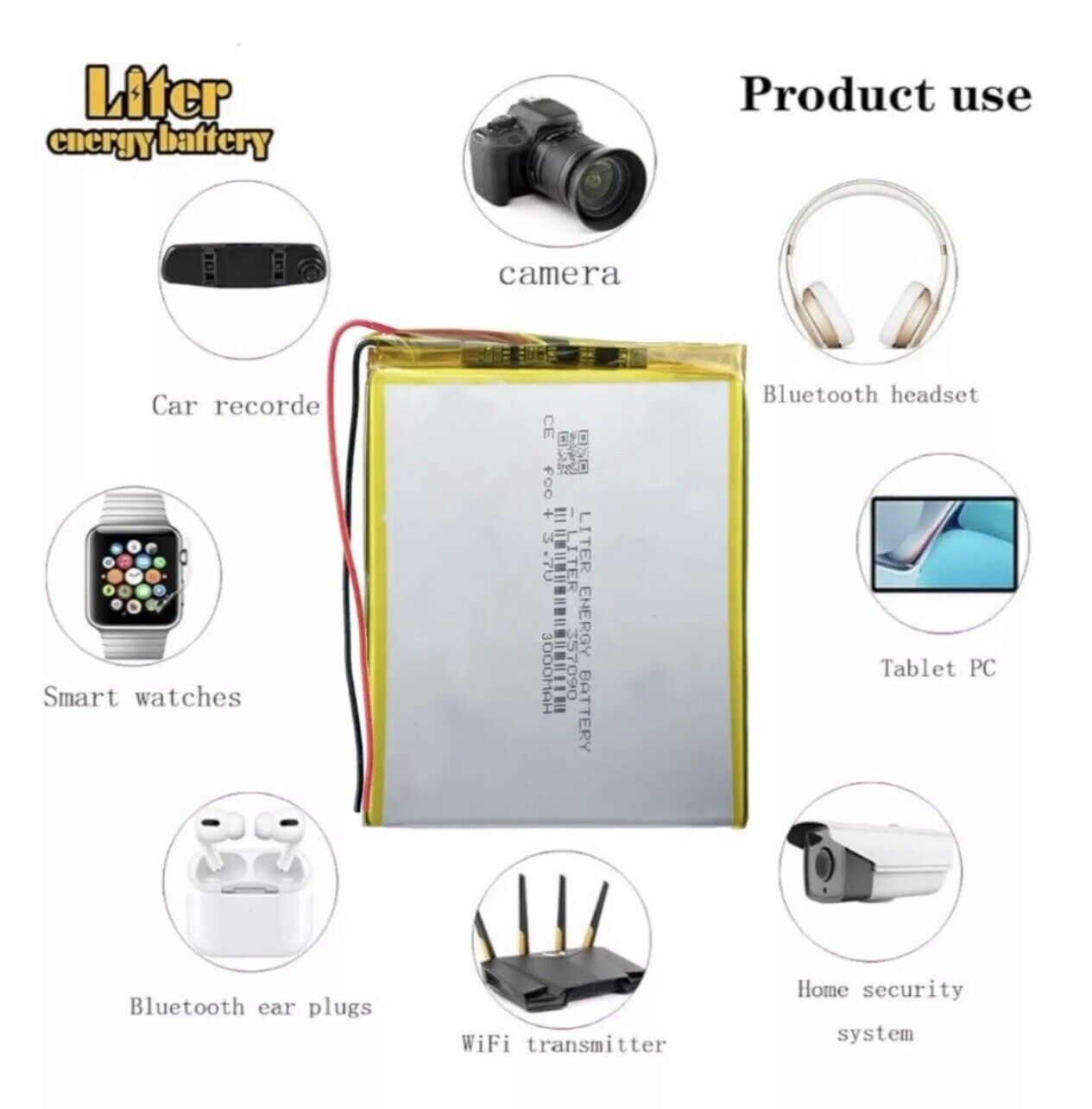 BMPro BM Pro+ Lithium Polymer Ion Battery LiPo Liter Energy 3000mAh 3.7V 357090