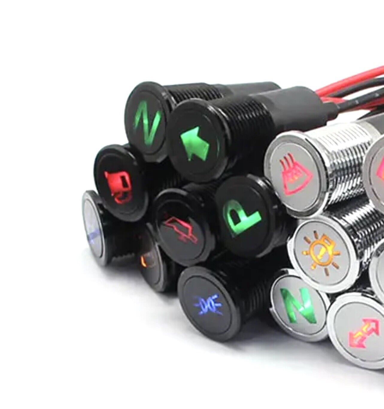 14mm Dash Panel Warning Pilot Light 7PCS Kit Indicator Lamp Car 12-36V