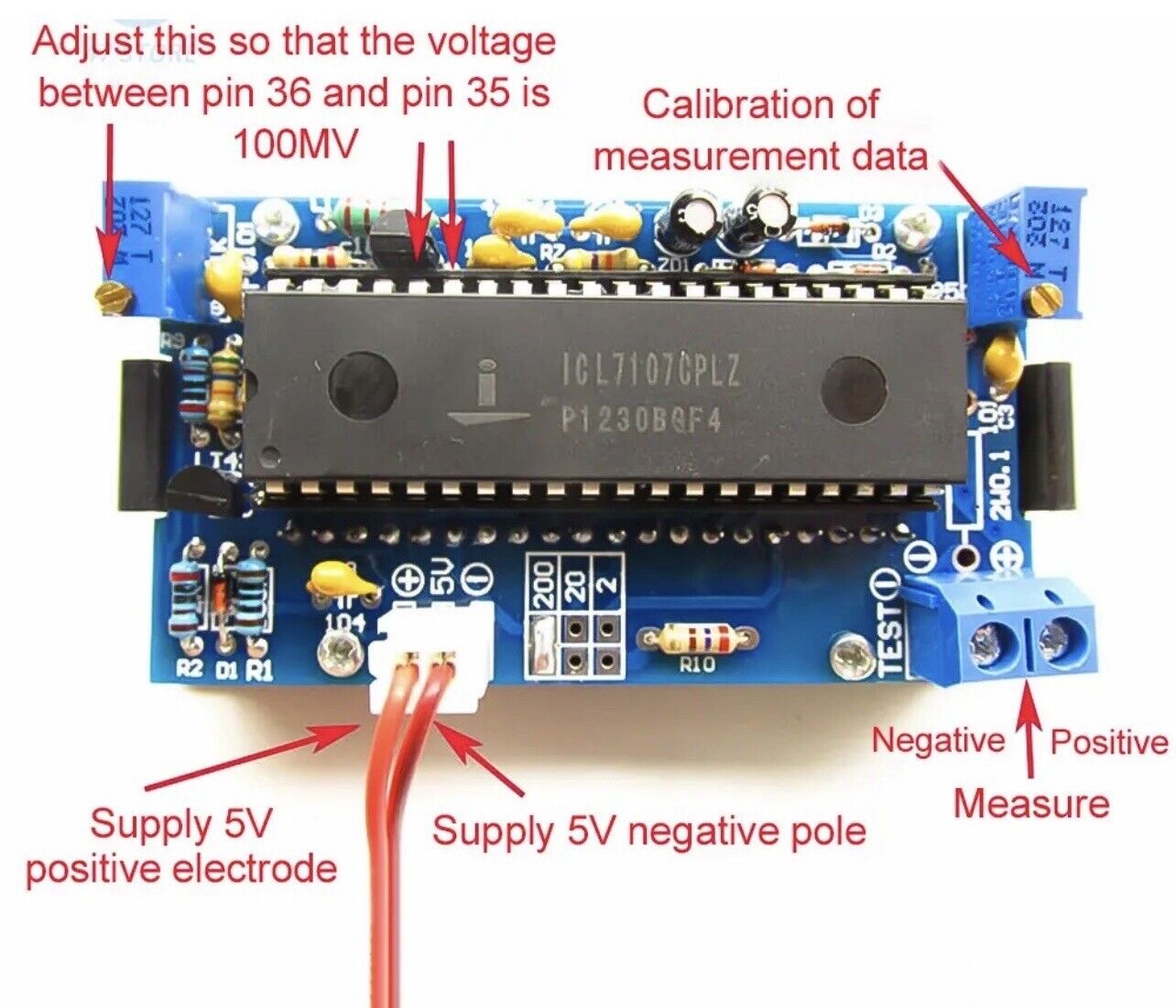 ICL7107 DIY 0-200V Digital Voltmeter Soldering Project DIY Module DC 5V Ammeter