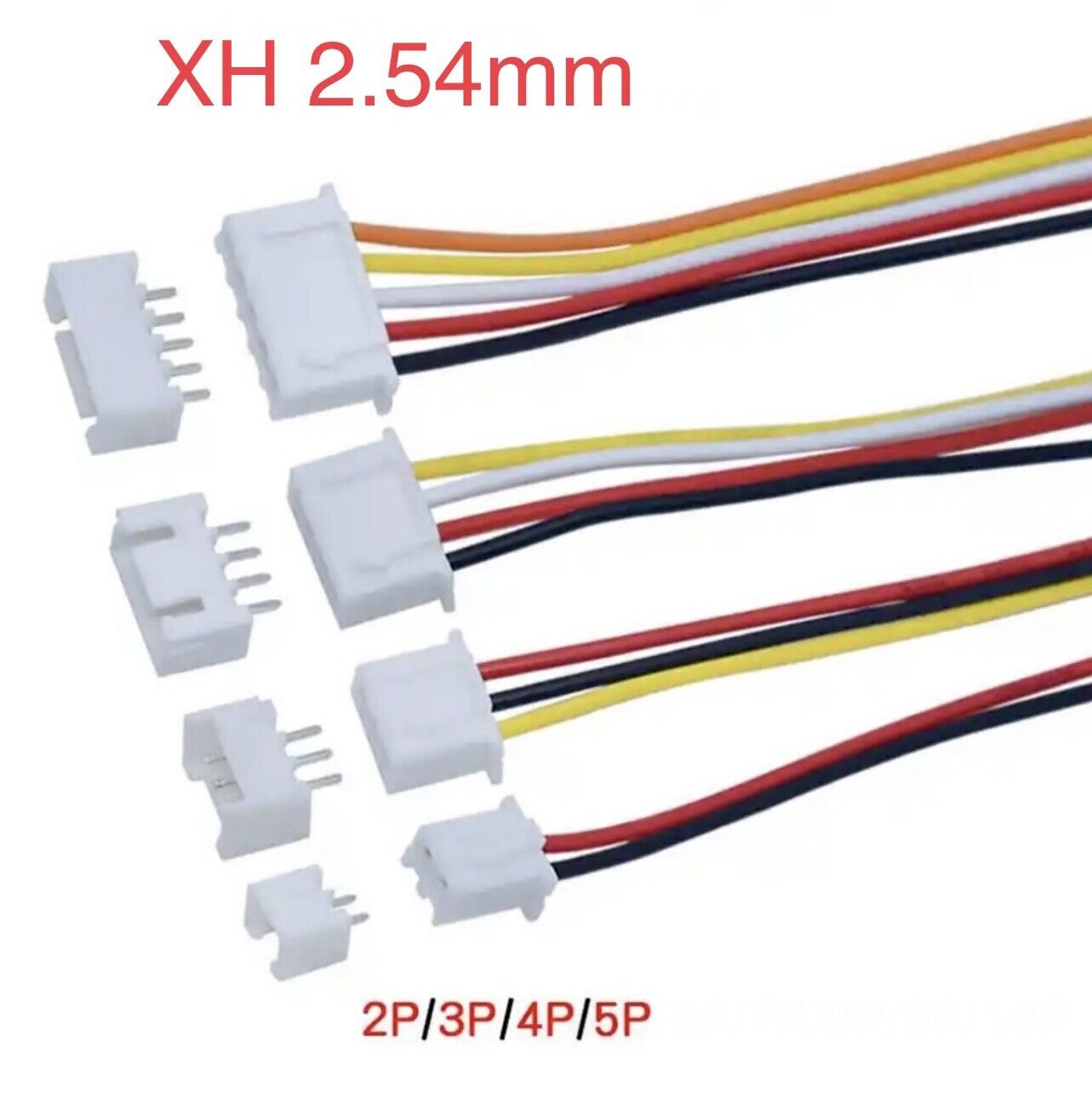 20 Sets JST XH-2.54 Connectors 2P 3P 4P 5P Prewired 2.54mm Connectors & Sockets