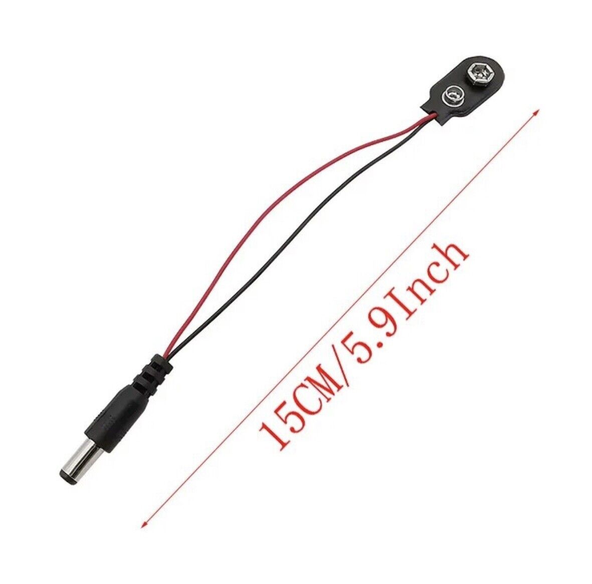 10PCS DIY 9V Battery - DC Jack 5.5x2.1mm Connector Project Box PP3 Battery Clip