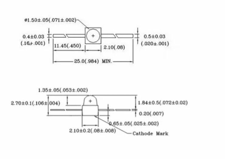 50 X 1.5mm Superbright Miniature Axial LED Light Emitting Diodes Model Trains RC