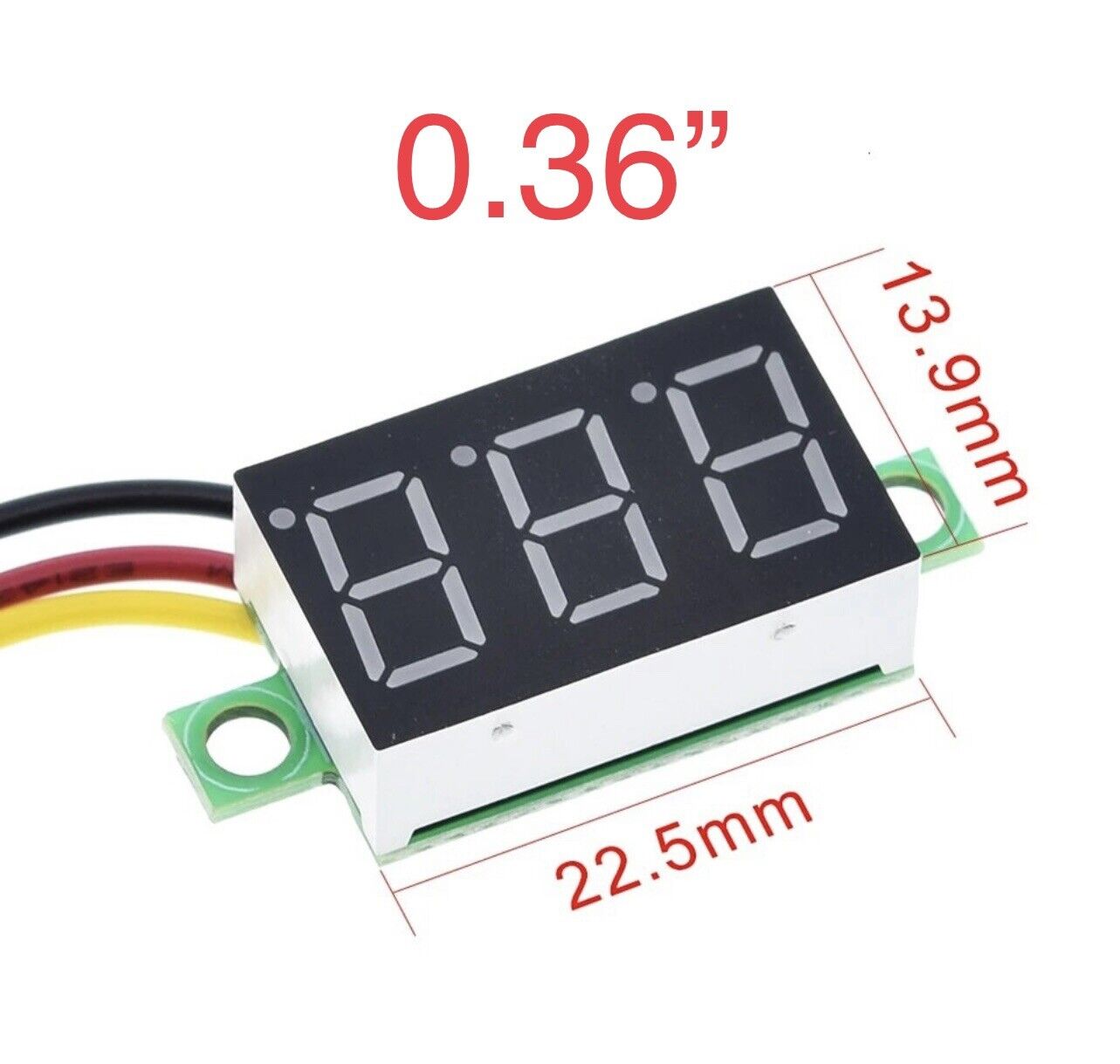 0.28”/0.36” Digital DC Voltage Meter LED Voltage Display Three Wire DC0-100V