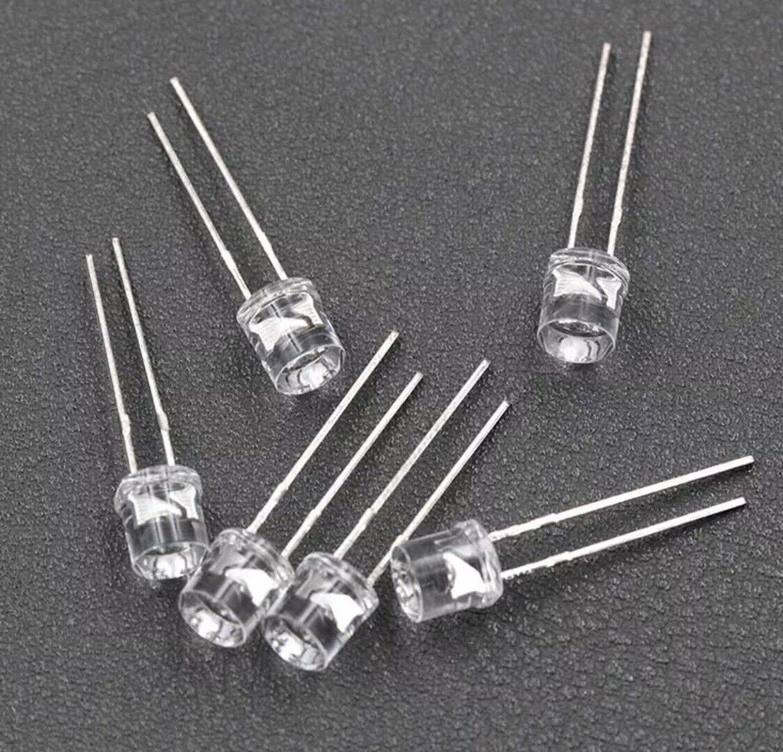 5mm Cool White Led Light Emitting Diode Flat Top 100pcs Led Clear Top No Edge