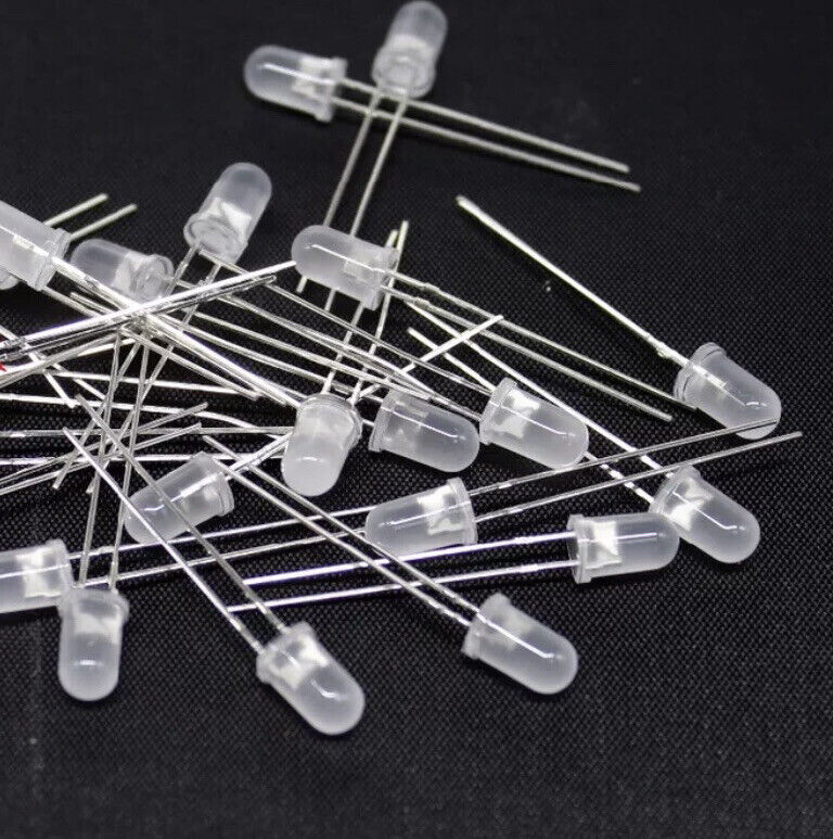 100pc 3mm YELLOW-GREEN Diffused Round Top LED Light Emitting Diodes 572nm