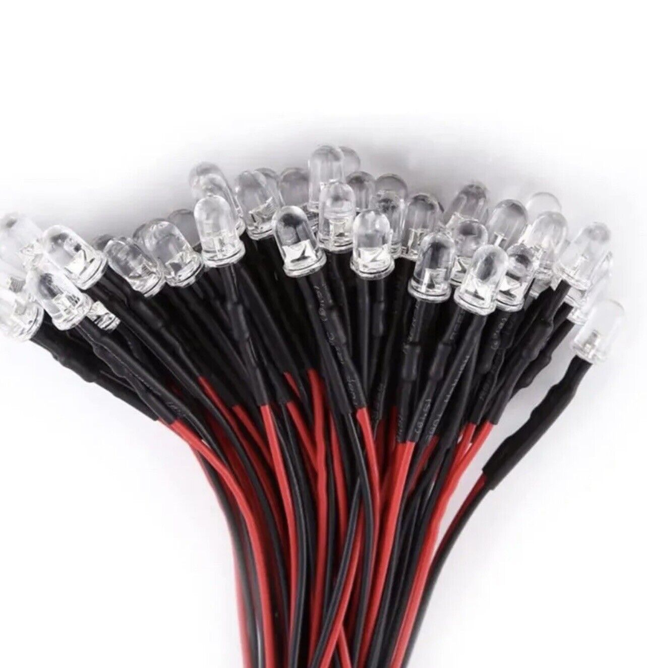 20PC Prewired 6-12V 5mm FLASHING LED 1.5Hz Clear Round Top Light Emitting Diode