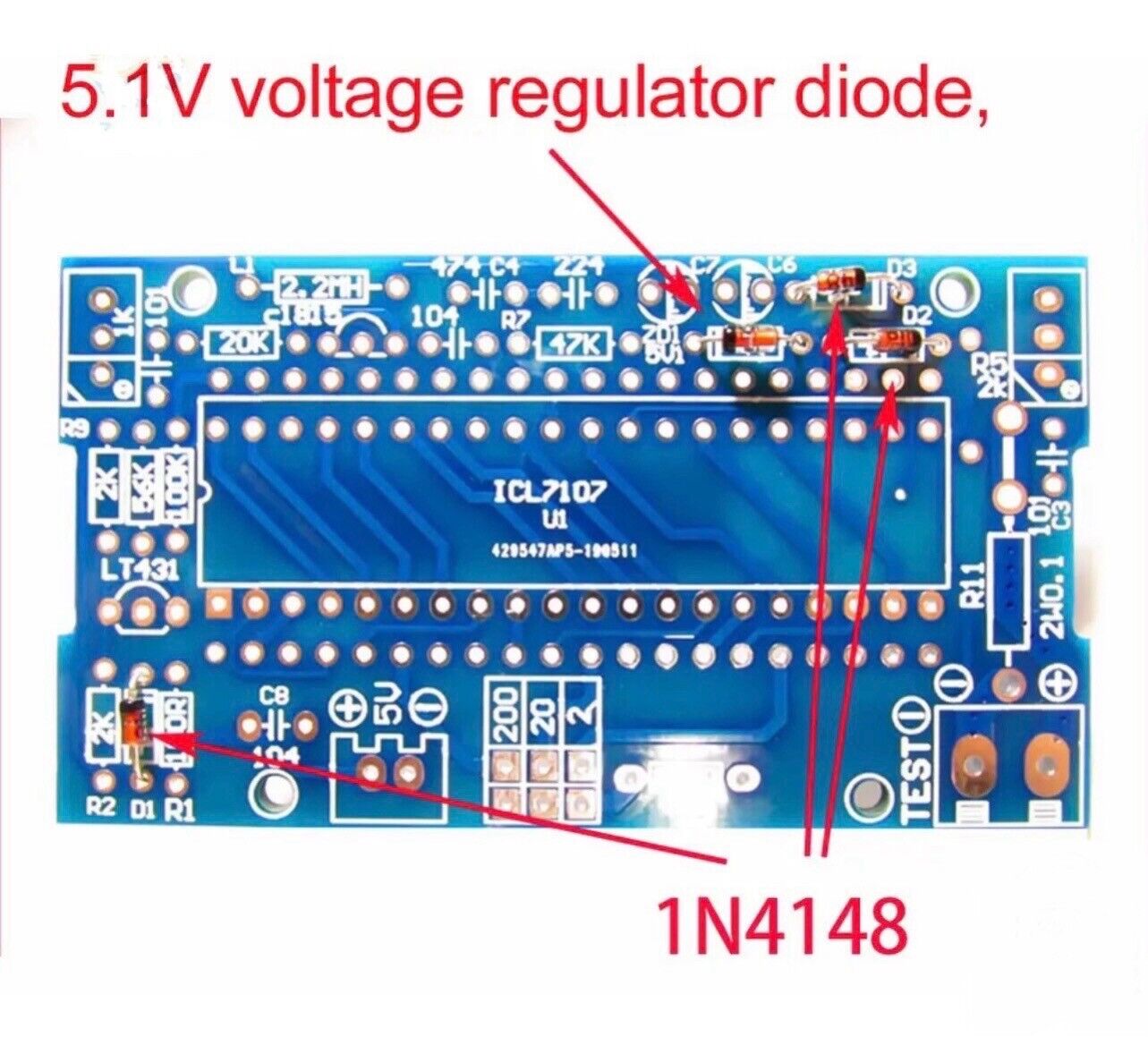 ICL7107 DIY 0-200V Digital Voltmeter Soldering Project DIY Module DC 5V Ammeter