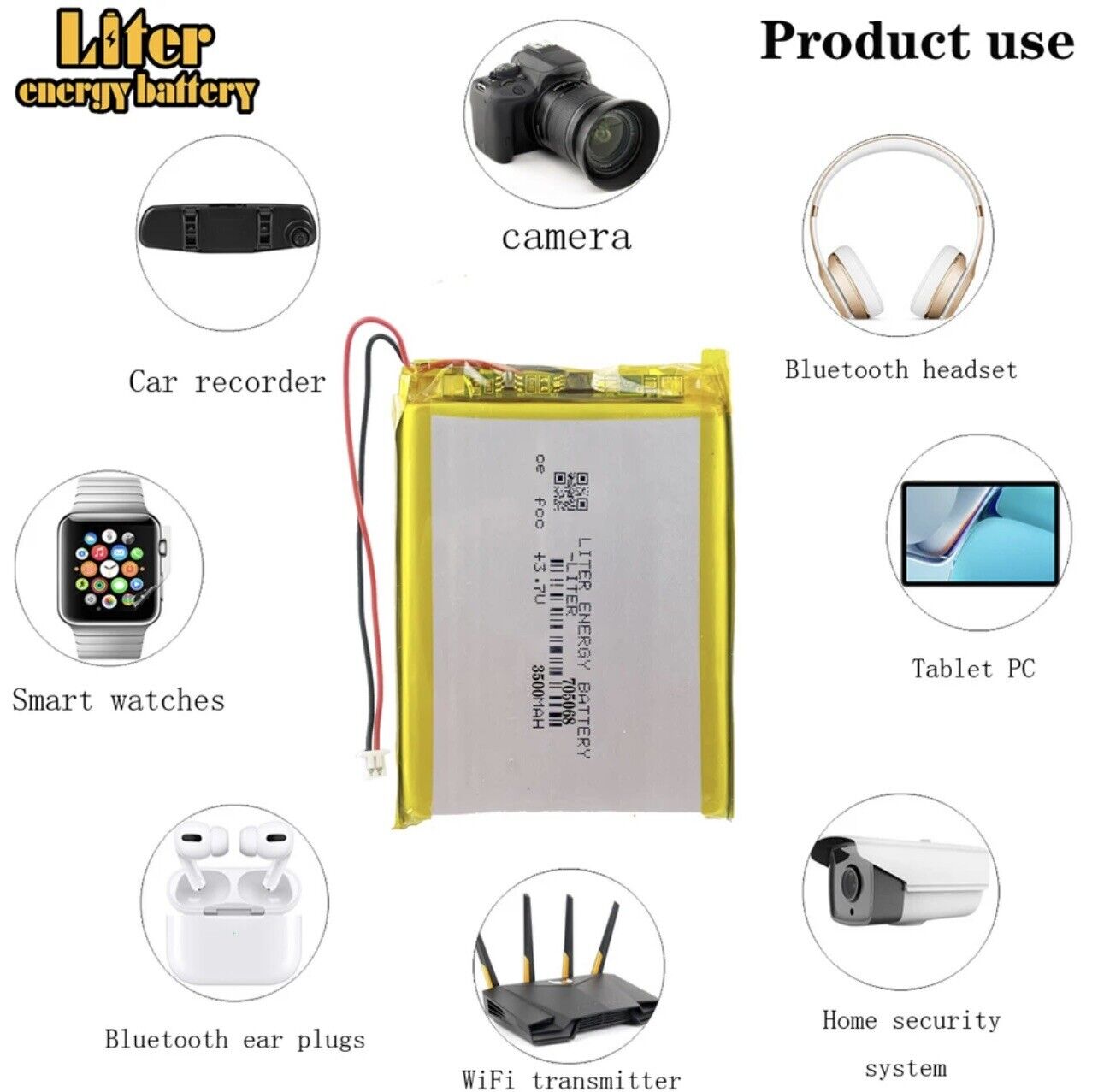 ANBERNIC RG35XX Lithium Polymer Battery LiPo Liter Energy 3500mAh 3.7V 705068