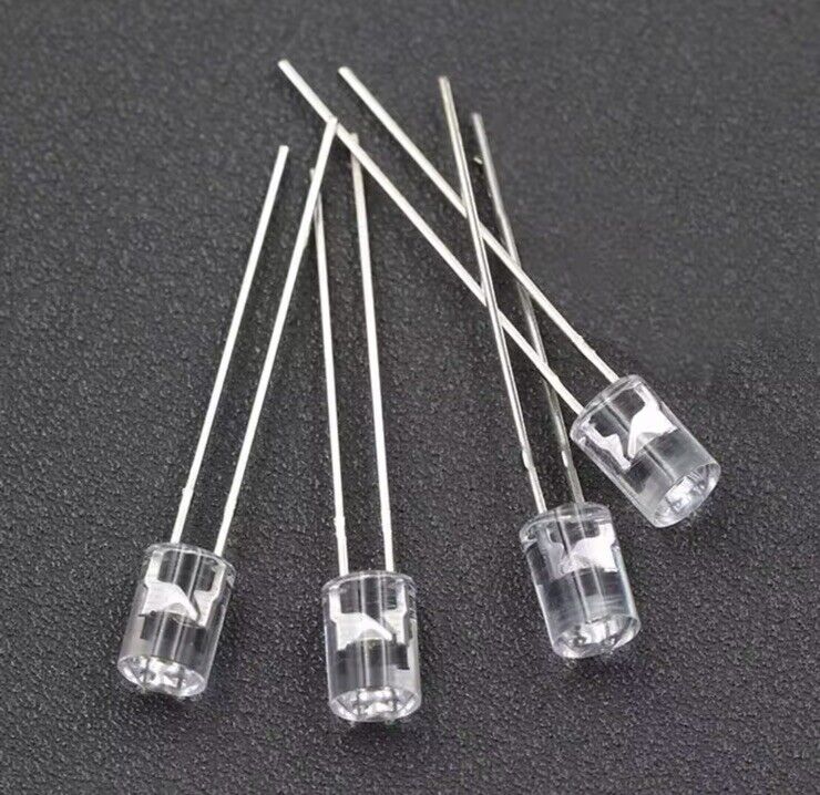 5mm Cool White Led Light Emitting Diode Flat Top 100pcs Led Clear Top No Edge