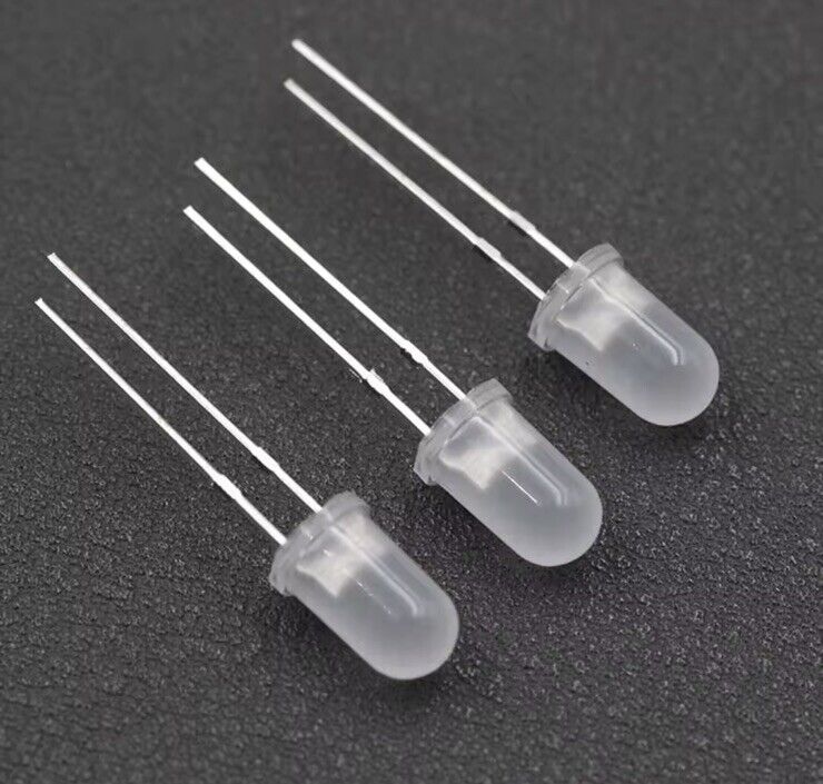 100pcs 5mm ICE BLUE Diffused Round Top LED Diodes Light Emitting Diodes 488nm