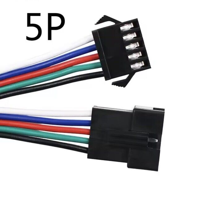5 x Pair JST SM 2P, 3P, 4P, 5P Plug Socket Male to Female Wire LED Connector
