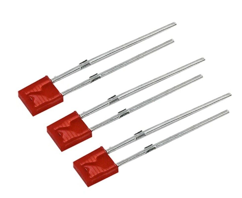 100pcs RED 1x3x4mm Diffused Red Resin Rectangle Led Light Emitting Diode 620nm