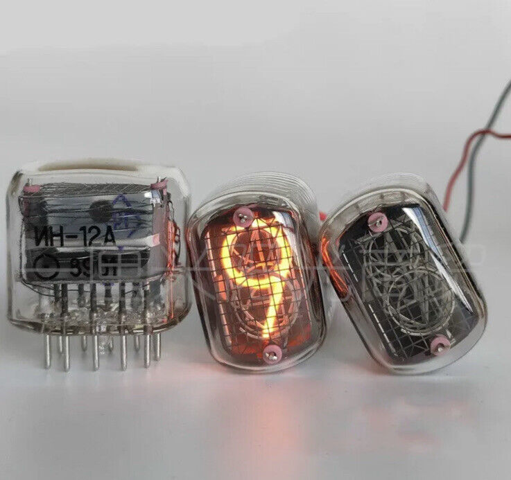IN-12 IN12 4 Digit Nixie tube Clock Inc Dark Walnut Enclosure 12/24 Hr