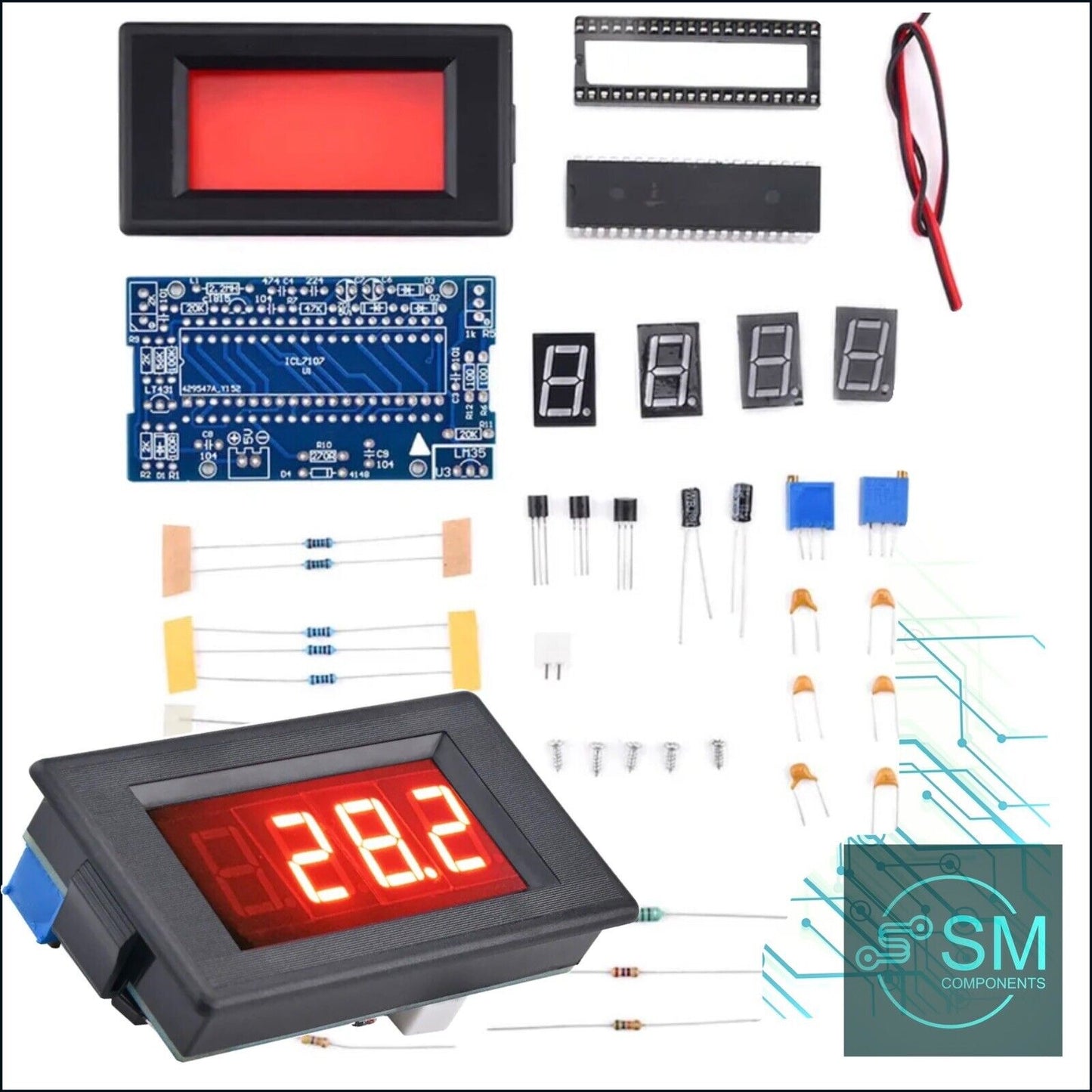 ICL7107 DIY 0-200V Digital Voltmeter Soldering Project DIY Module DC 5V Ammeter