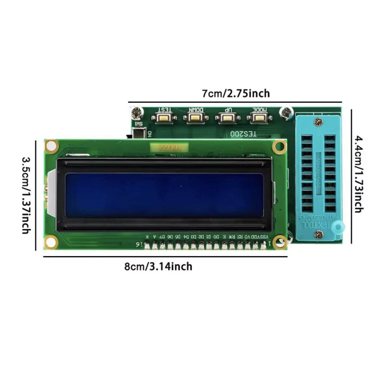 TES200 IC Tester LED Digital Meter 74 40 45 Series lC Logic Gate Tester DC7-12 V
