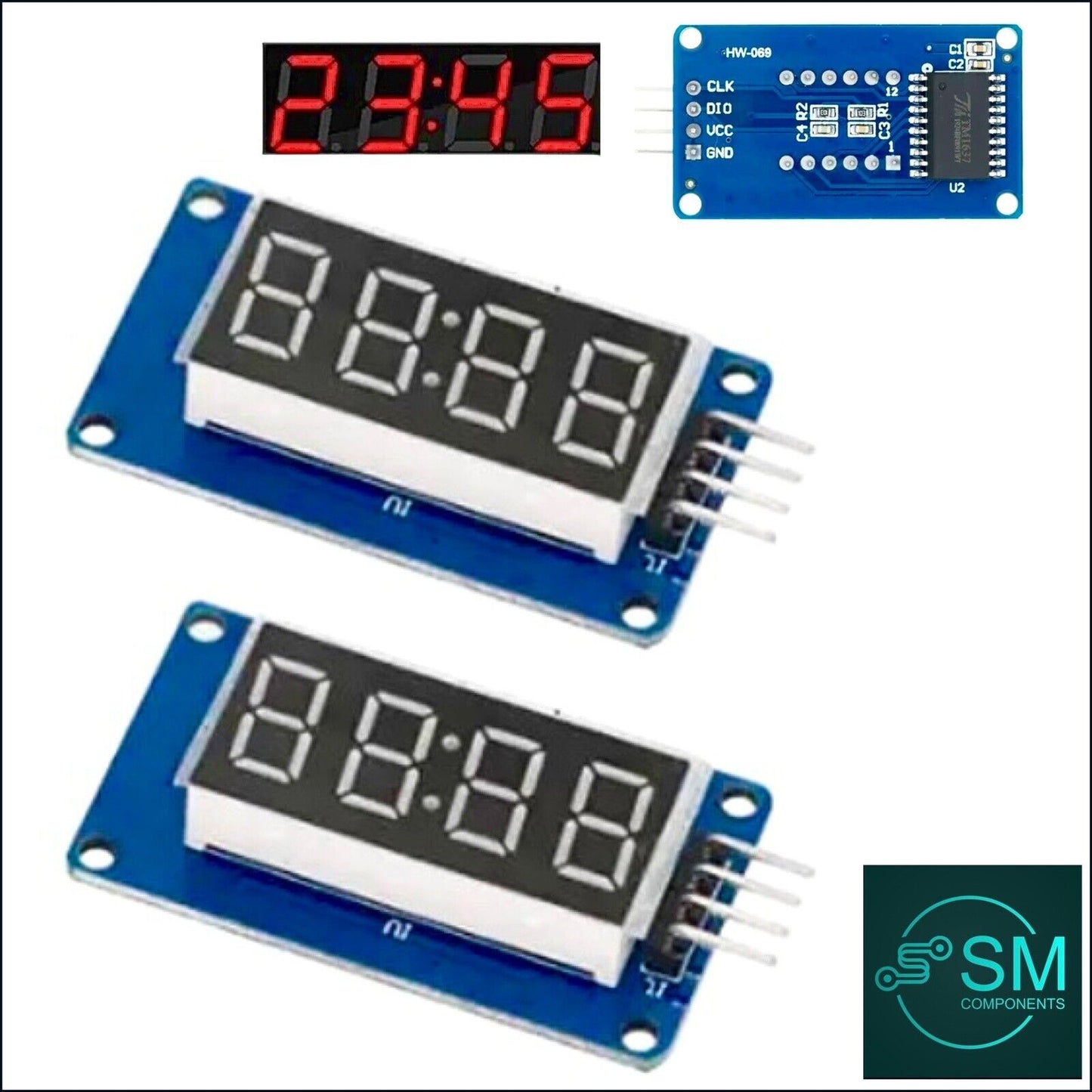 2 X TM1637 4 Bit Digital Tube LED Display  Module Clock Display for Arduino CA