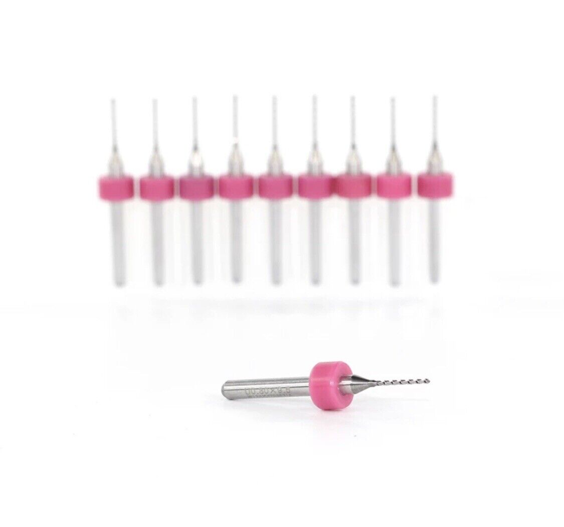10Pcs 0.45mm PCB Print Circuit Board Tungsten Carbide Mini Micro Drill Bit Set