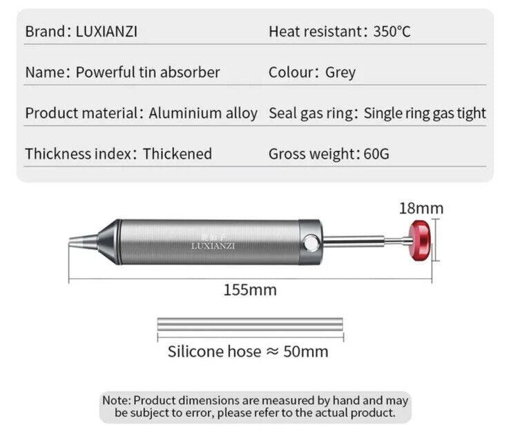 Quality Silicone Tip Solder Sucker Pump Engineer Desoldering Pump Tool Portable
