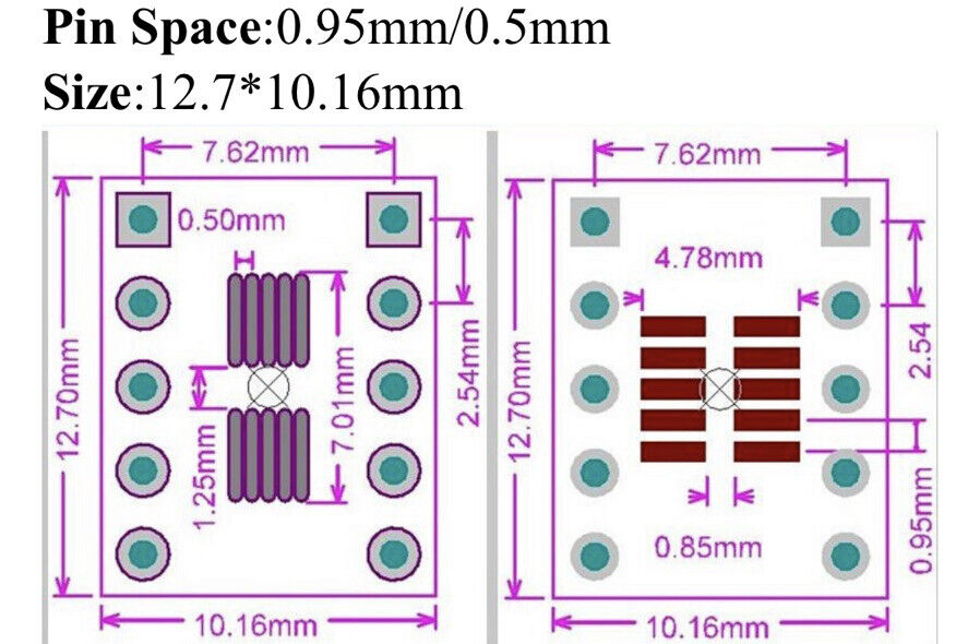 15pcs SOT23 MSOP10 to DIP Transfer Board DIP Pin Board DIY Adapter FR4