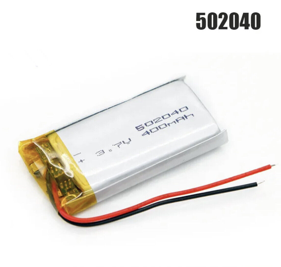 1 X Polymer Lithium Ion Battery LiPo 400mA 3.7V 502040 5X20X40 Inc Protection