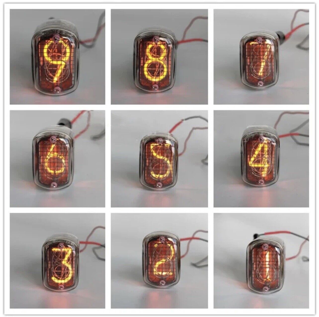 IN-12 Nixie tube Clock Walnut Case Brass Feet Bluetooth Vintage Style Auto Time