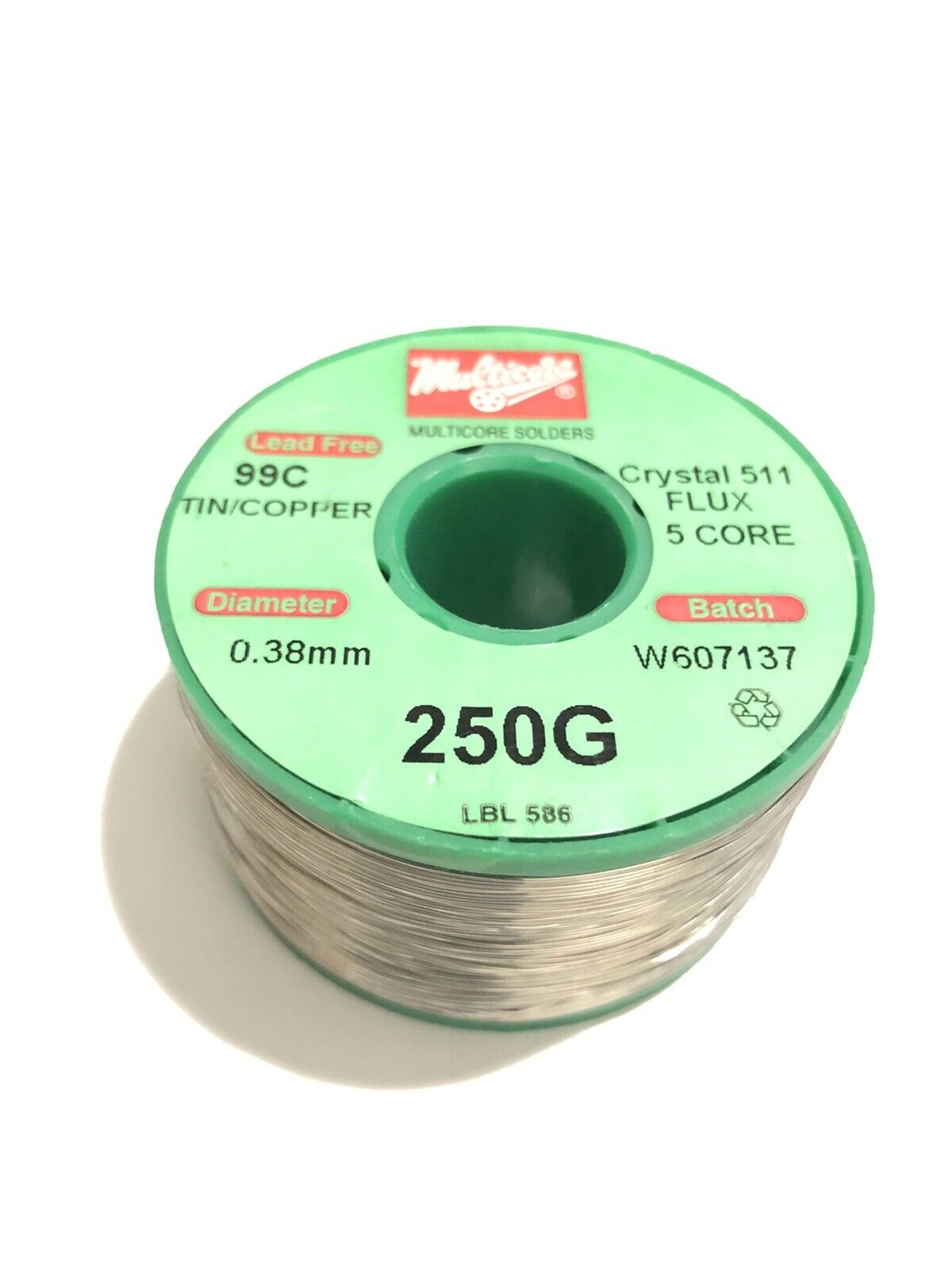 Multicore Lead Free 99C Tin/Copper Solder Crystal 511 5C Flux 0.38mm 0.25kg 1Pc