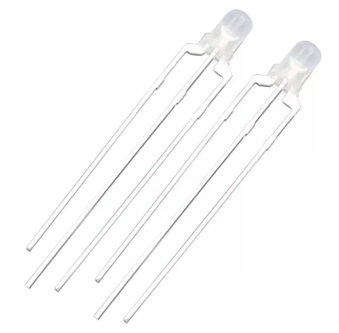 100PCS LED 3mm BLUE-WHITE 3-Pin Dual Bi-Color Diffused Common Cathode Diode DIY