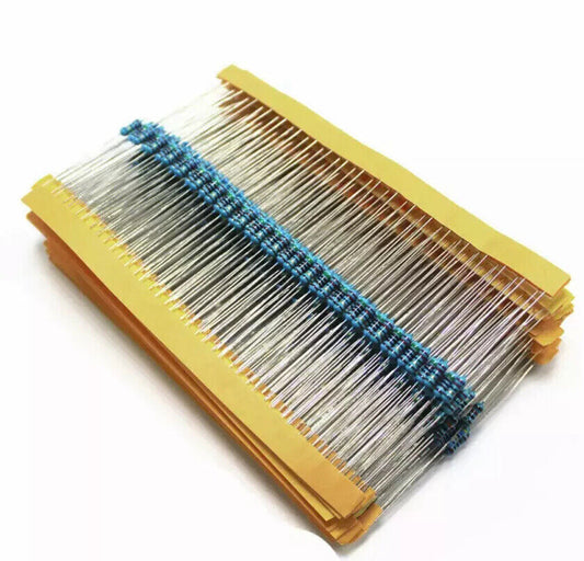 600pcs 30 Values 10-1M Ohm 1% 1/8W 0.125W Metal Film Resistors Assortment Kit