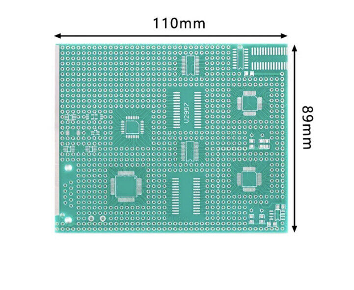 2PC Single Side FR4 DIY LQFP Prototype Universal SMD PCB Circuit Board 9X11cm
