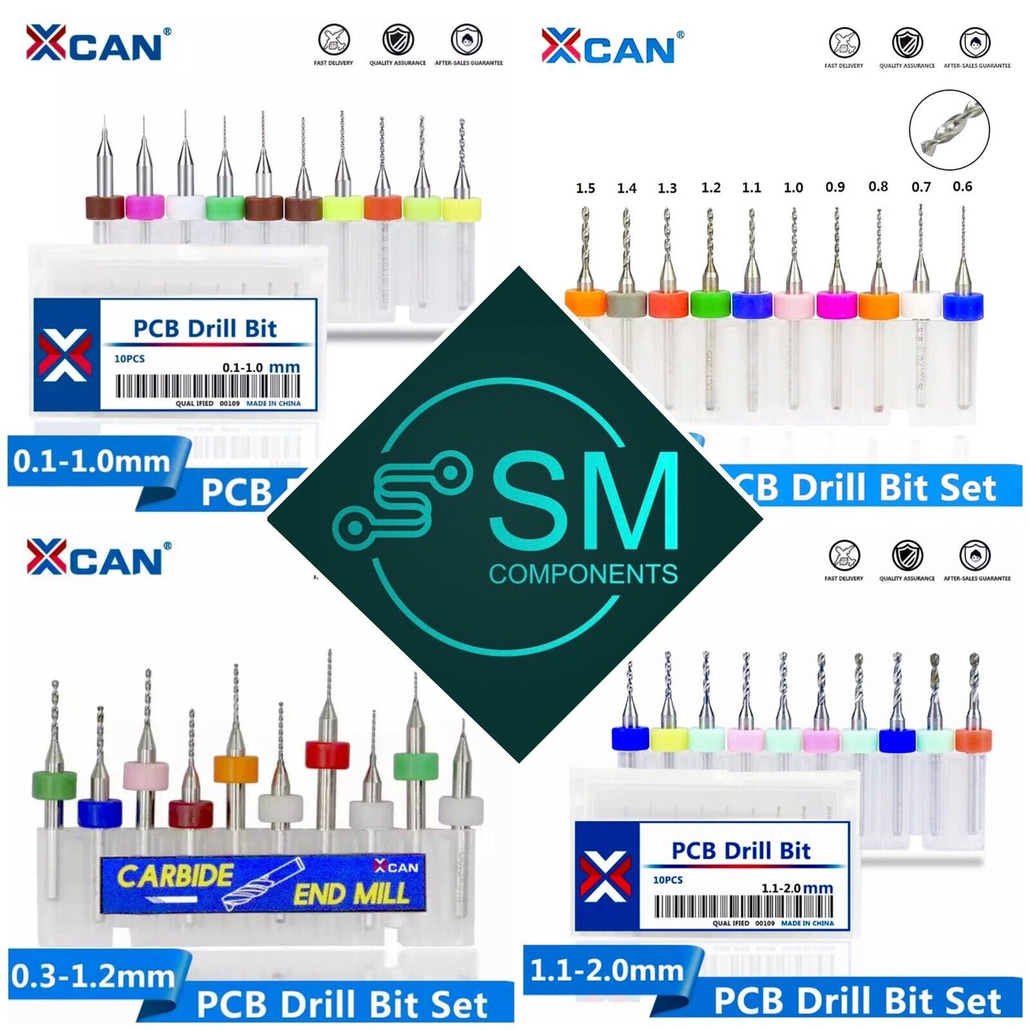 40Pcs 0.1-2.0mm PCB Print Circuit Board Carbide Mini Micro Drill Bit Boxed Kits