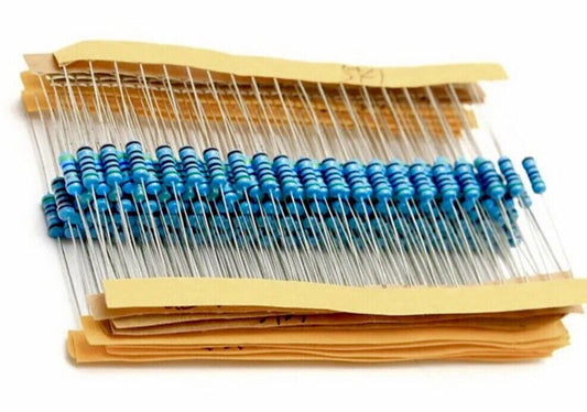 600PCS 1/2W-0.5W Metal Film Resistors 1% 20pcs X 30 Values 10-1M ohms