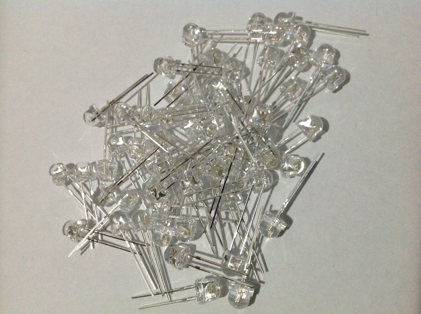 5mm Ice Blue Cyan Led Light Emitting Diode Straw Hat 100pcs Clear Top 490nm