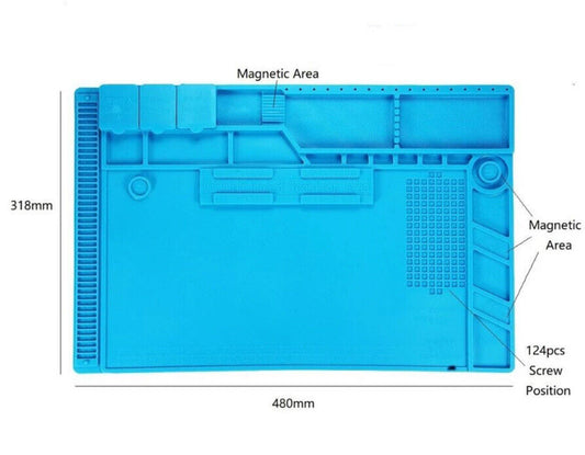 Soldering Mat Insulated Silicone Heat Resistant DIY Repairs 480x318x8 S170+HD