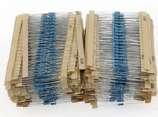 1/4W Metal Film Resistors 156 Values 1Ω -10MΩ 1/4W (0.25) 3120pcs Assortment Kit