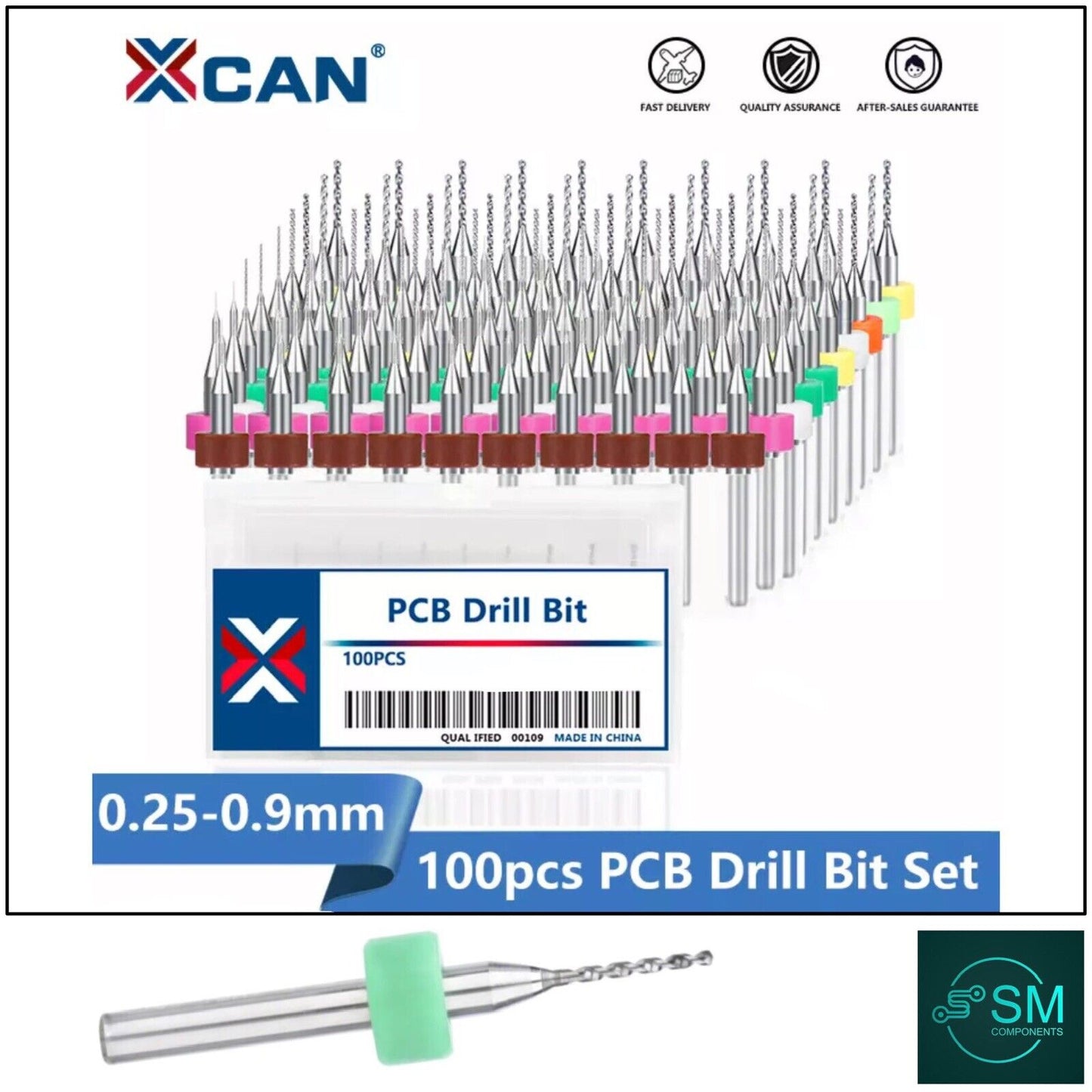 100Pcs 0.25-0.9mm PCB Print Circuit Board Tungsten Carbide Micro Drill Bit Set
