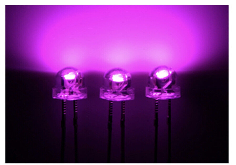 5mm Pink Led Light Emitting Diode Straw Hat 100pcs LED Clear Top Round Head