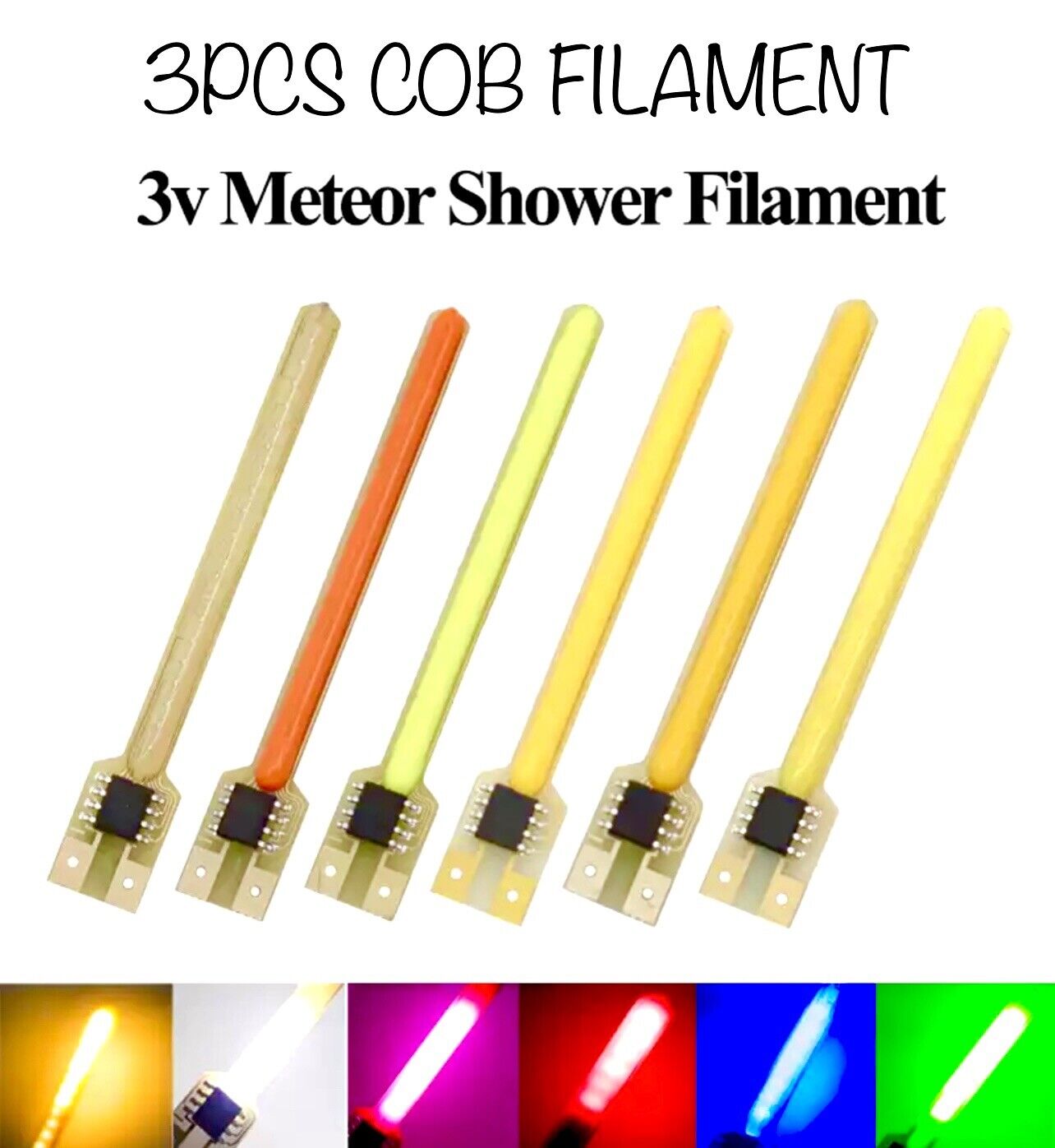 3PCS led Mini Meteor Shower Chasing light Emitting Diodes Hobby Sets DIY 58mm
