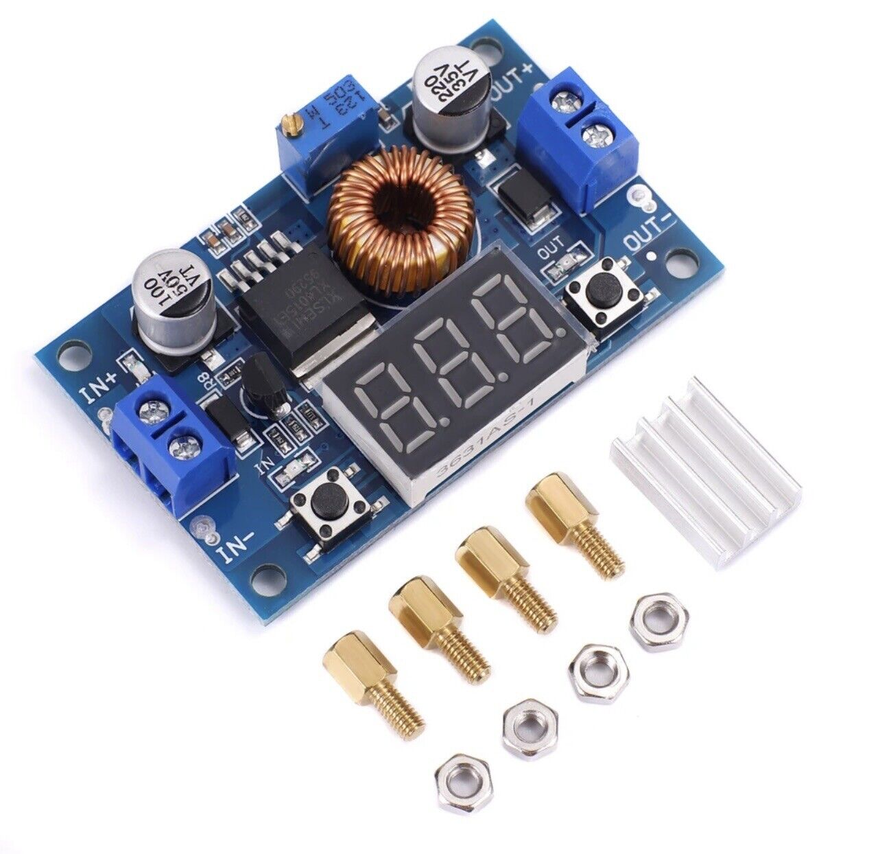 3PCS XL4015 5A DC Buck Step-down Adjustable Voltage Power Converter LED Display