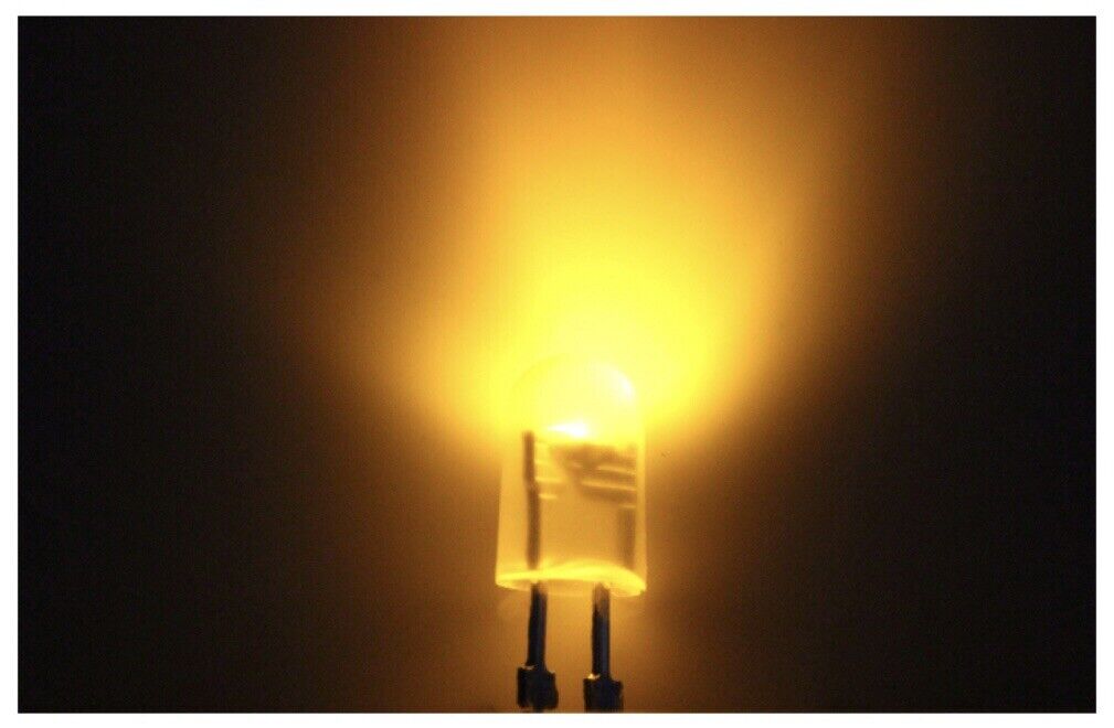Oval Yellow 546 LED Light Emitting Led Diode Colour Diffused Head LED 595nm