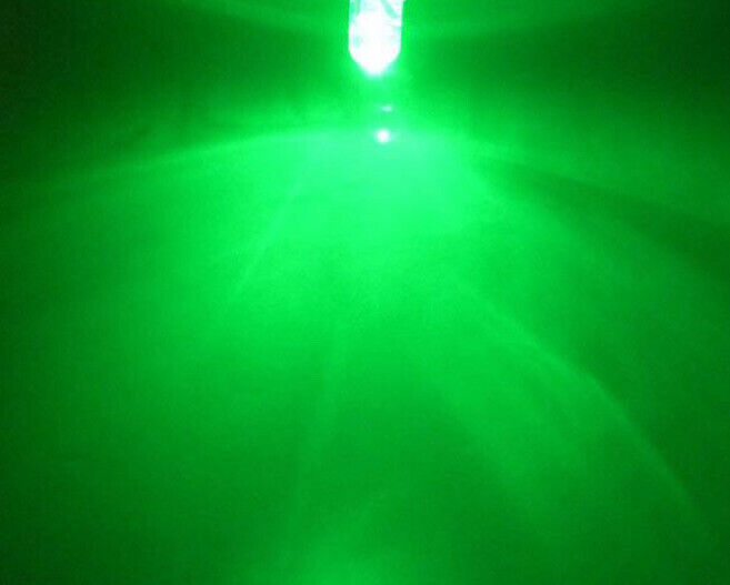 3mm GREEN F3 LED 100pcs Clear Round Top No Edge Light Emitting Diode 517nm