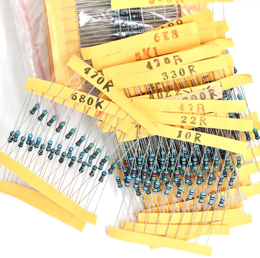300pcs 30 Values 10-1M Ohm 1% 1/8W 0.125W Metal Film Resistors Assortment Kit